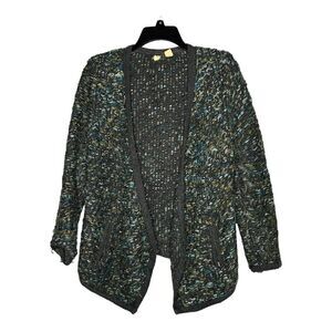 Anthropologie Moth Sweater Womens XS Open Front Cardigan  Long Sleeve Knit